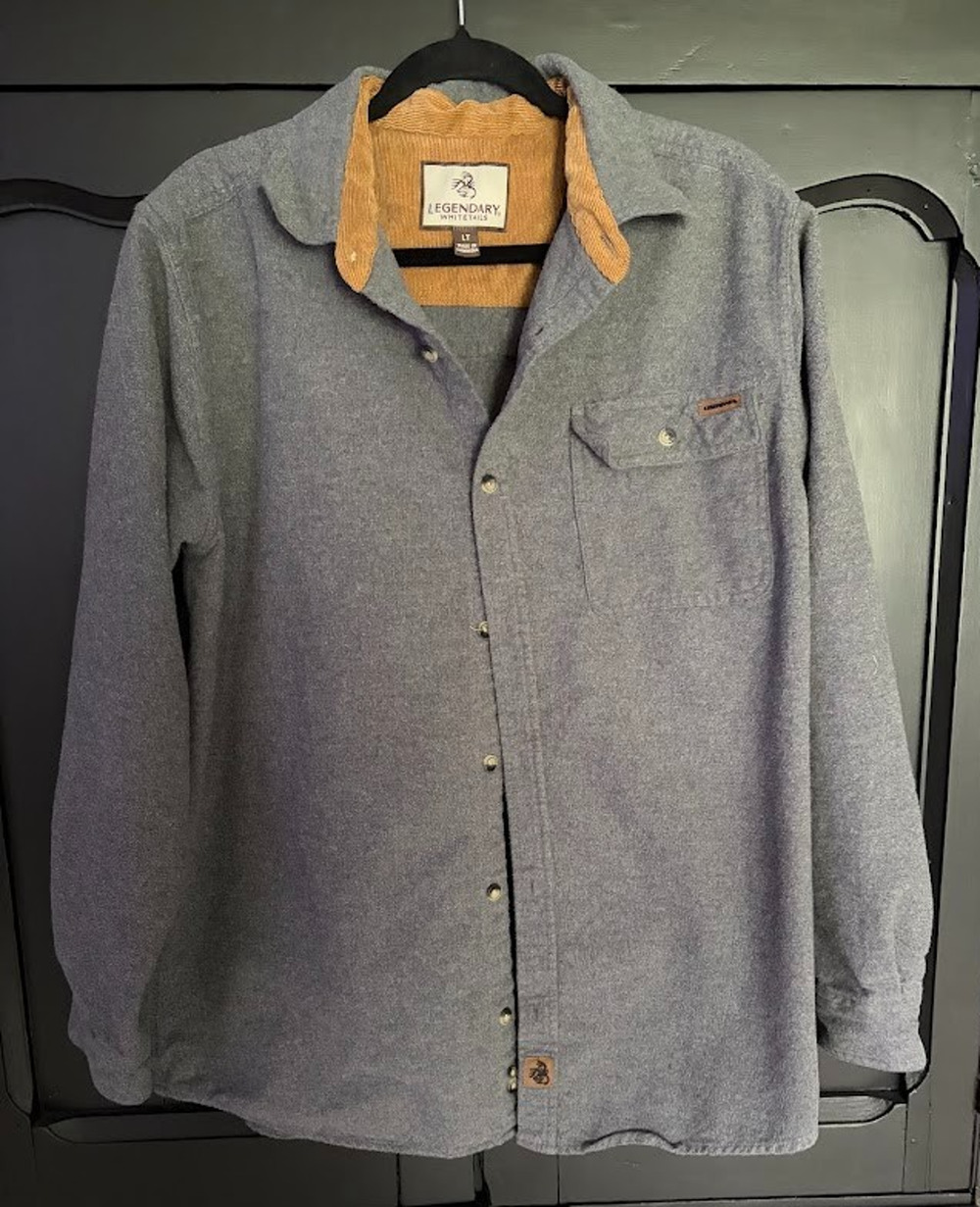 Legendary Whitetails Men's Long Sleeve Button Up Gray Flannel Large/Tall